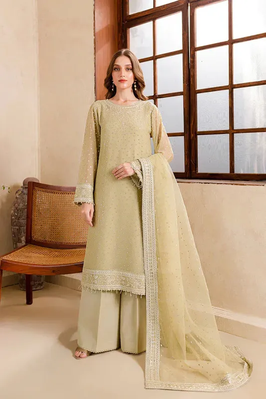 Farasha Ritizer Festive Formals Green Raw Silk – view 1 – Poshaq