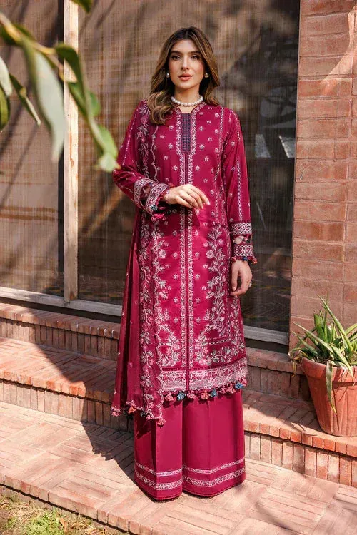 Farasha Kaavish Lawn 24 Maroon Chiffon – view 1 – Poshaq