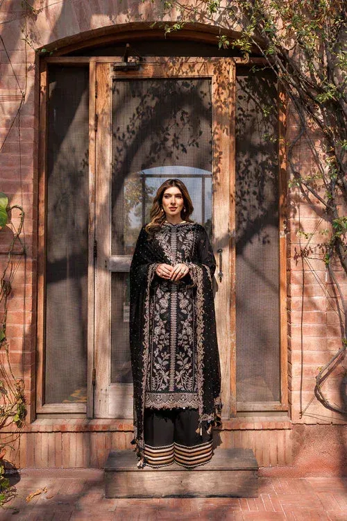 Farasha Kaavish Lawn 24 Black Chiffon – view 1 – Poshaq