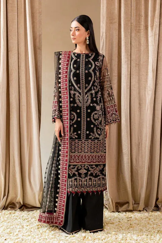 Farasha Lumiere Formals Black Raw Silk – view 1 – Poshaq