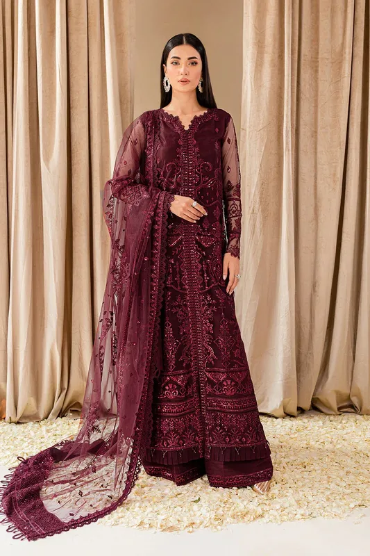 Farasha Lumiere Formals Wine Raw Silk – view 1 – Poshaq