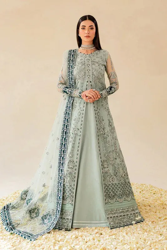 Farasha Lumiere Formals Grey Raw Silk – view 1 – Poshaq