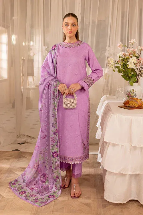 Farasha Seraya Lawn 24 Purple Organza – view 1 – Poshaq
