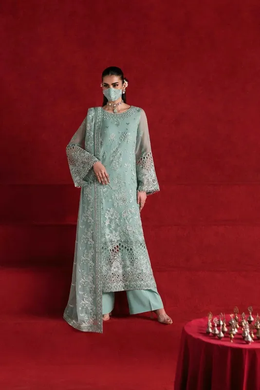 Flossie Kohinoor Formals Green Organza – view 1 – Poshaq