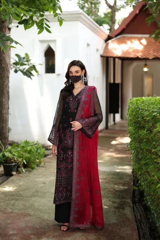 Flossie Naayab Formals Black Organza – view 1 – Poshaq