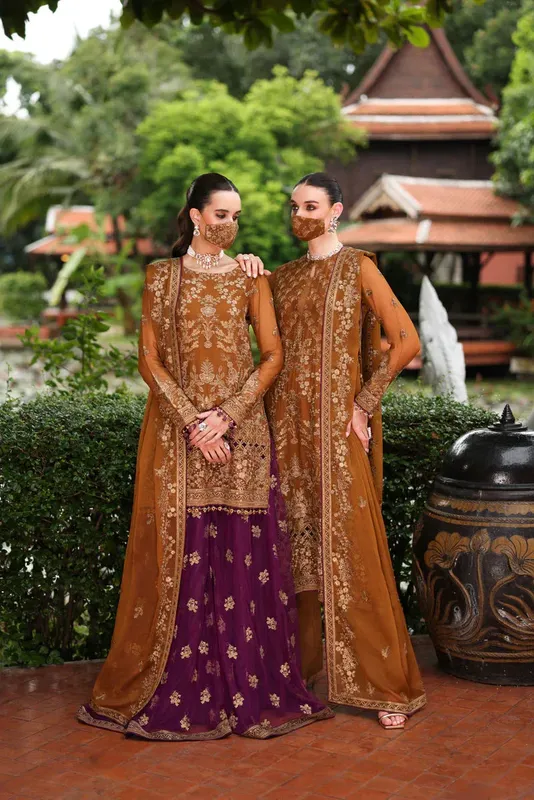 Flossie Naayab Formals Orange Organza – view 1 – Poshaq
