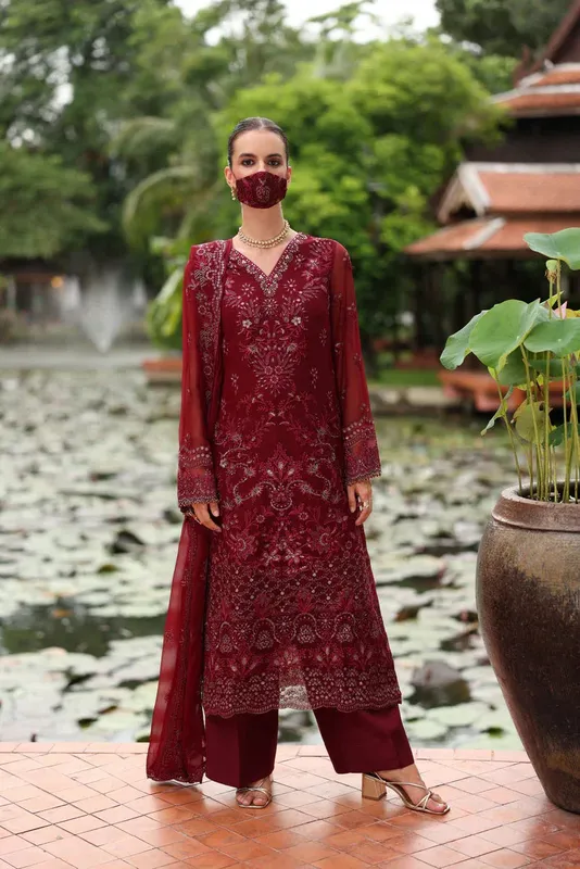 Flossie Naayab Formals Red Organza – view 1 – Poshaq