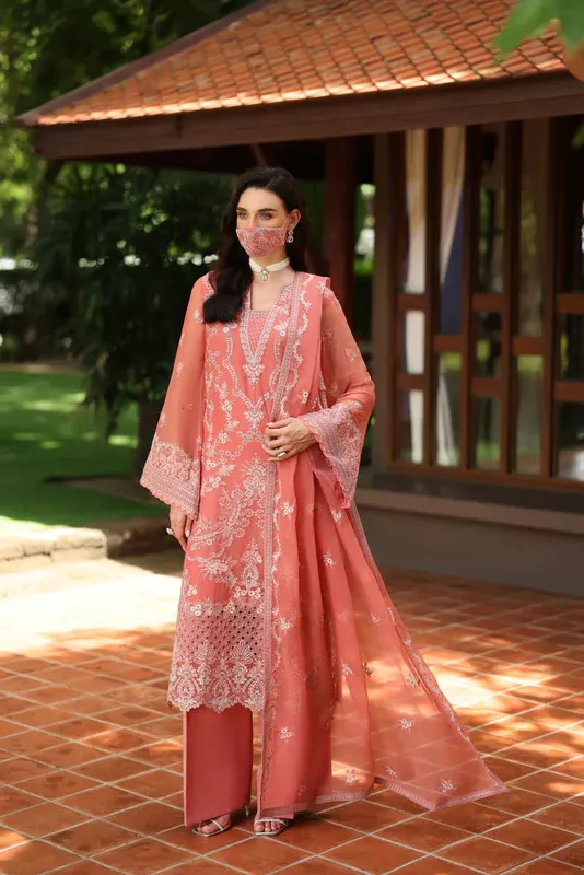 Flossie Naayab Formals Peach Pink Organza – view 1 – Poshaq