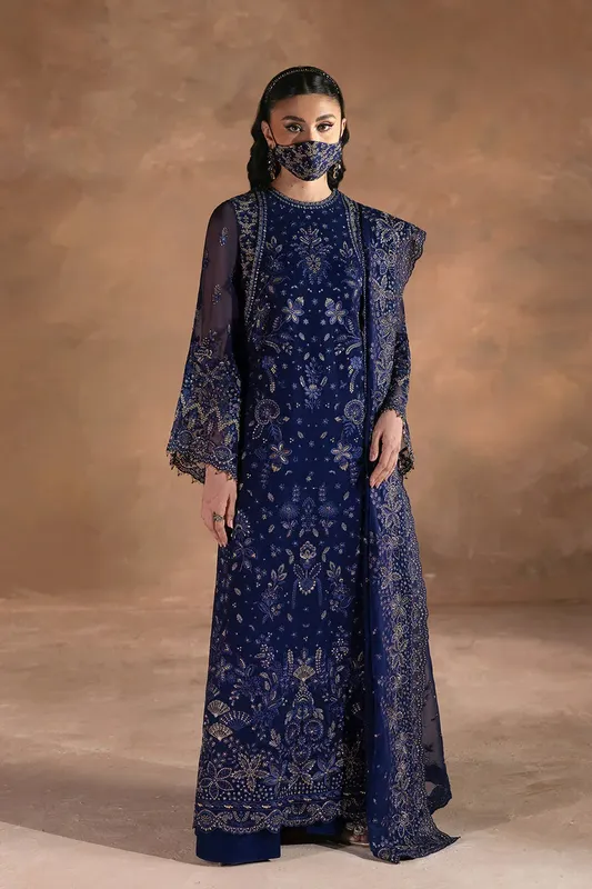 Flossie Laconic Formals Navy Blue Organza – view 1 – Poshaq
