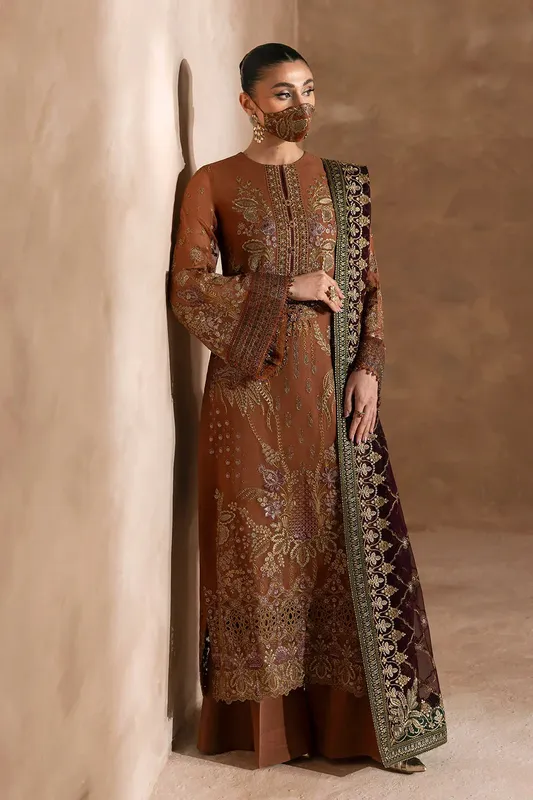 Flossie Laconic Formals Mustard Brown Organza – view 1 – Poshaq
