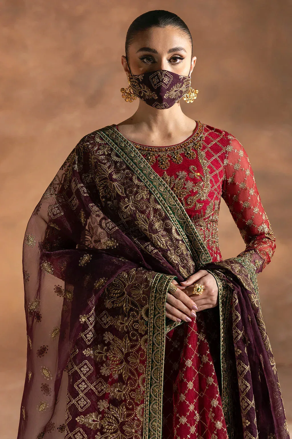 Flossie Laconic Formals Deep Red Organza – view 3 – Poshaq
