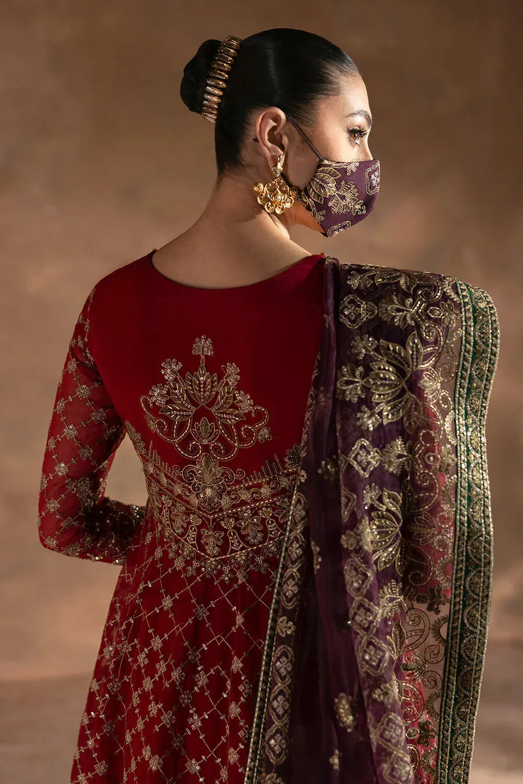 Flossie Laconic Formals Deep Red Organza – view 6 – Poshaq