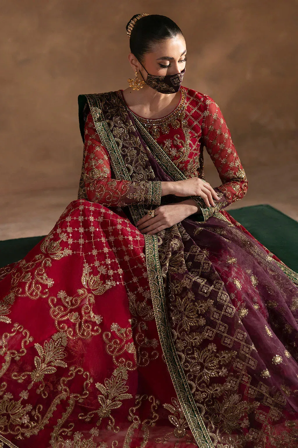Flossie Laconic Formals Deep Red Organza – view 7 – Poshaq