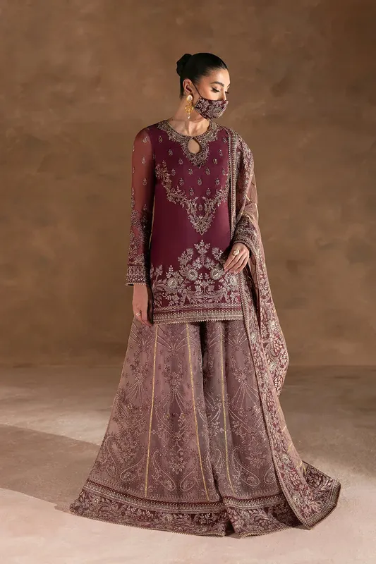 Flossie Laconic Formals Maroon Organza – view 1 – Poshaq