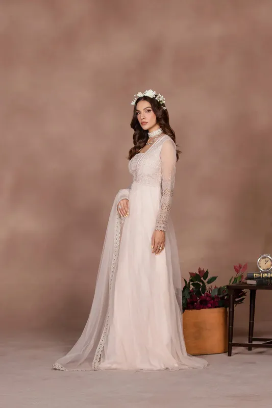 Flossie Studio RTW Ivory Organza – view 1 – Poshaq