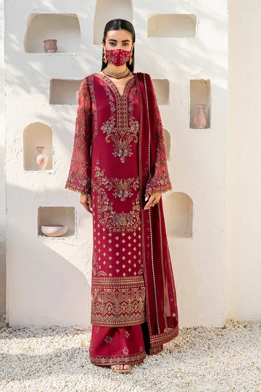 Flossie Naqsh Formals Magenta Organza – view 1 – Poshaq