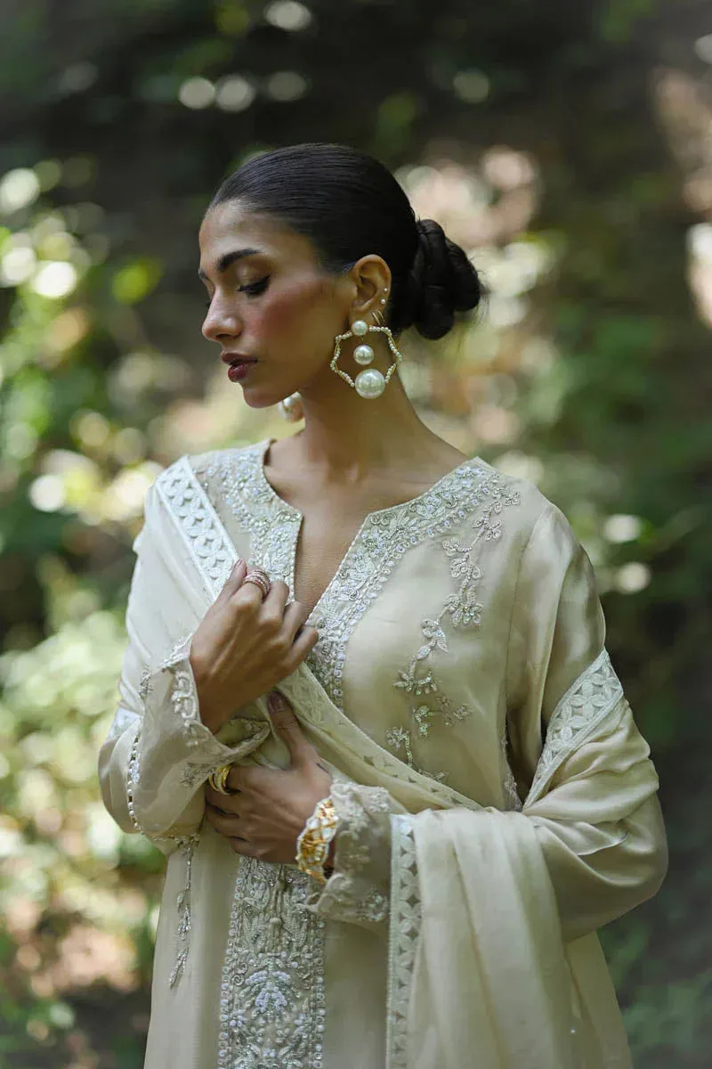 Hue Pret Farasha Luxury Pret Ivory Organza – view 7 – Poshaq
