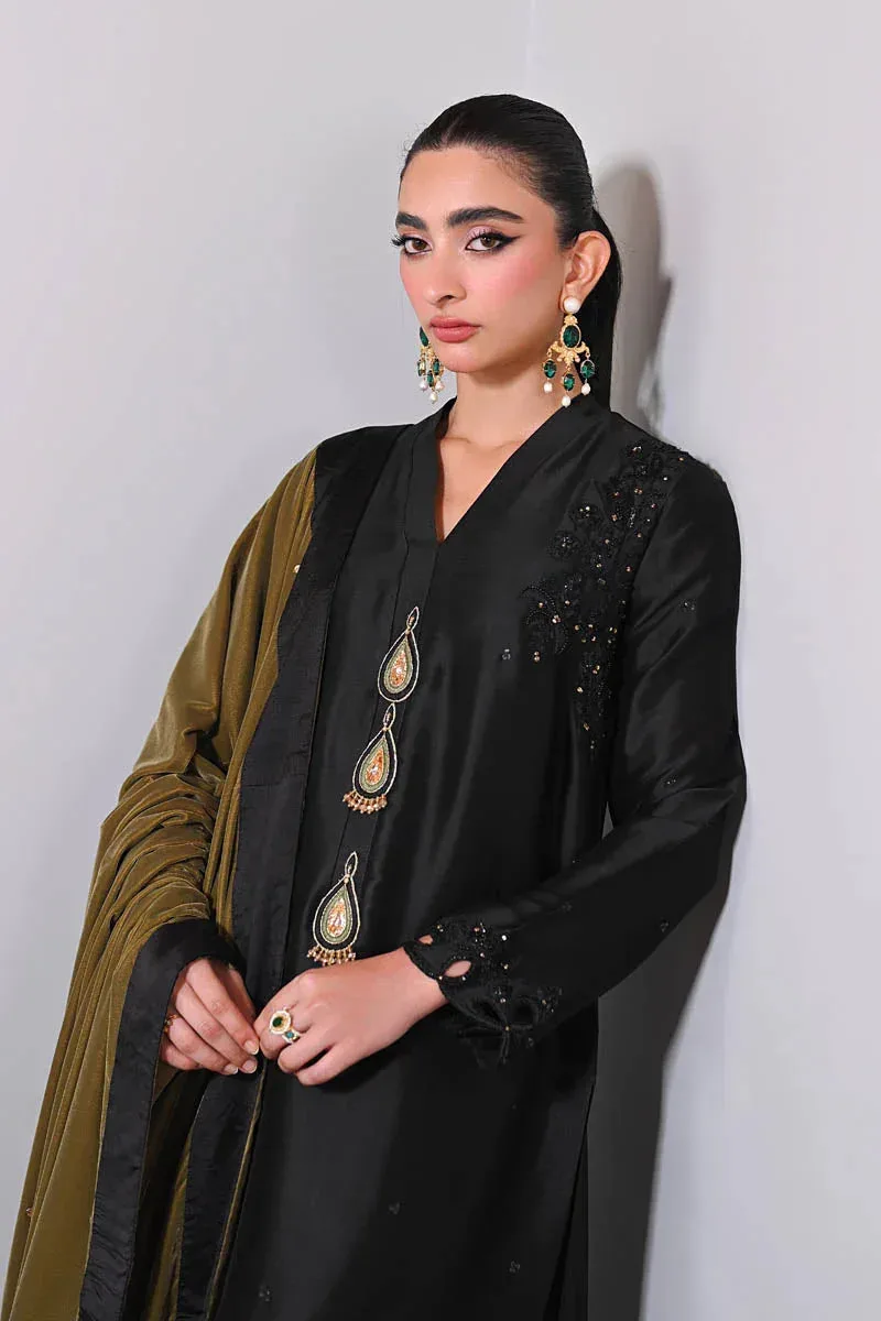 Hue Pret Farasha Luxury Winter Black Velvet – view 3 – Poshaq