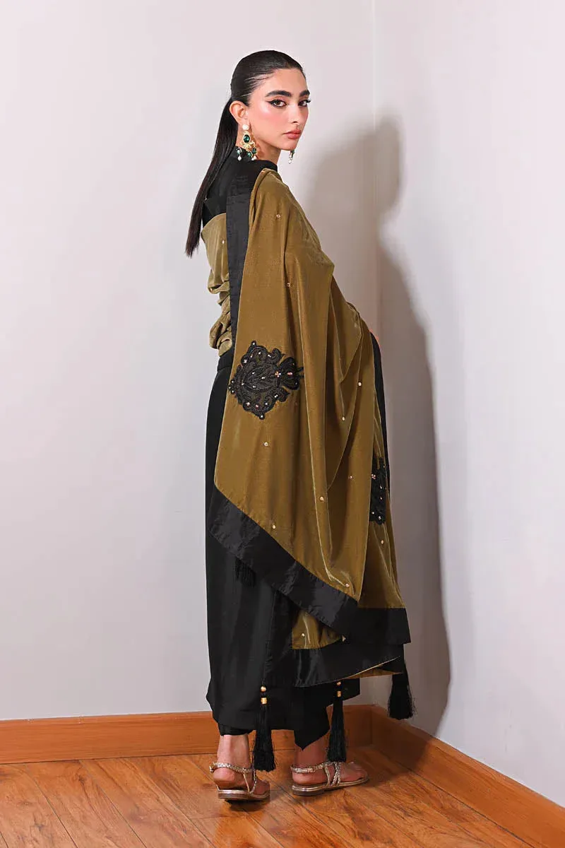 Hue Pret Farasha Luxury Winter Black Velvet – view 4 – Poshaq
