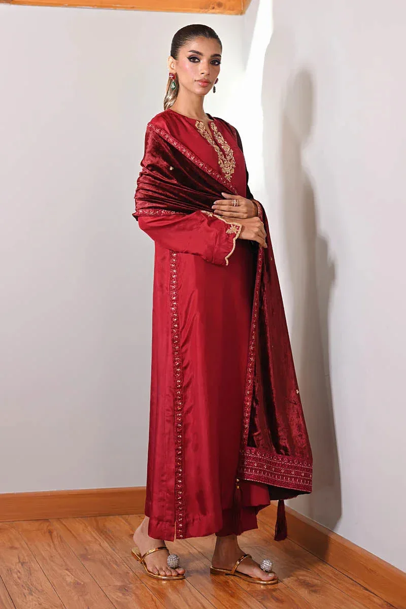 Hue Pret Farasha Luxury Winter Crimson Velvet – view 4 – Poshaq