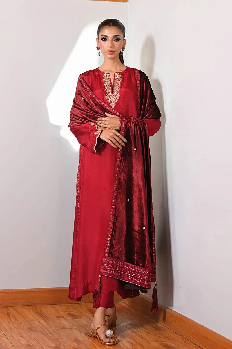 Hue Pret Farasha Luxury Winter Crimson Velvet – view 5 – Poshaq