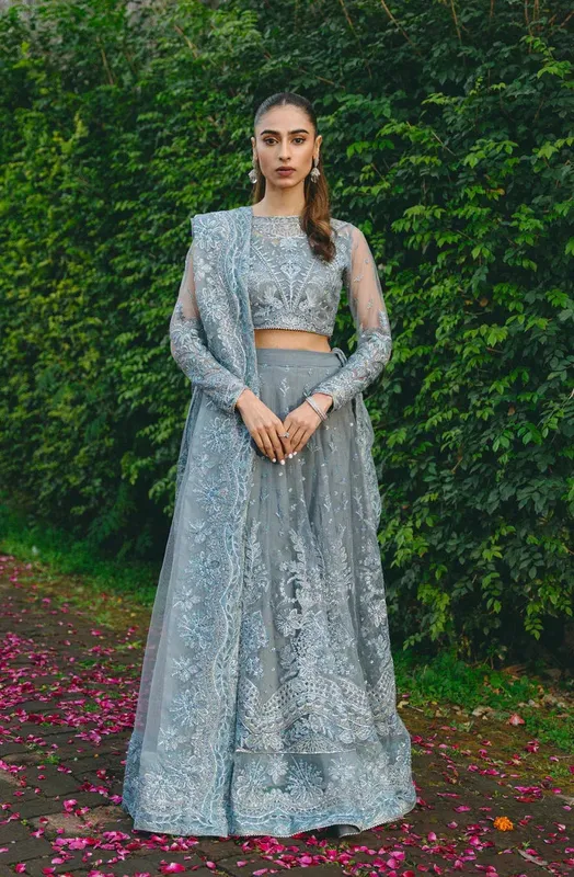 Gisele Din Shagna Da Blue Raw Silk – view 1 – Poshaq