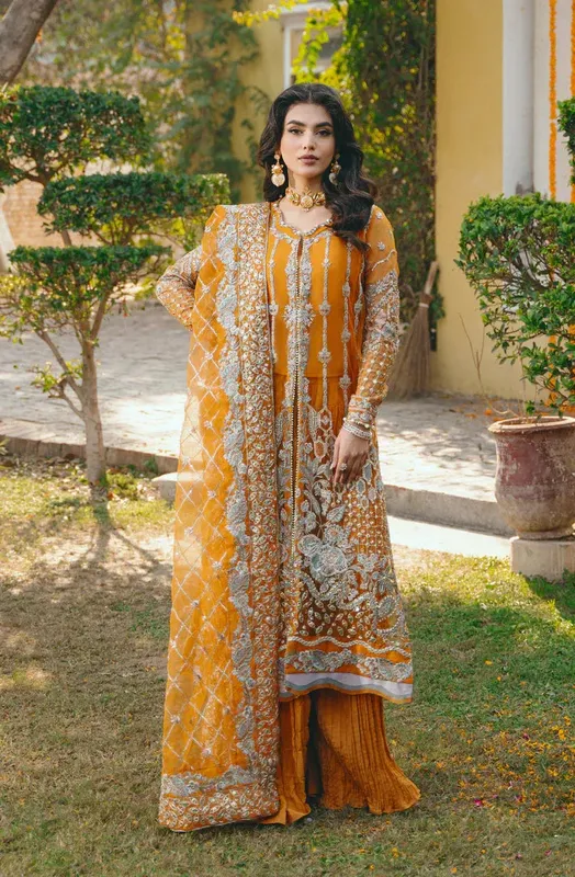 Gisele Din Shagna Da Mustard Raw Silk – view 1 – Poshaq