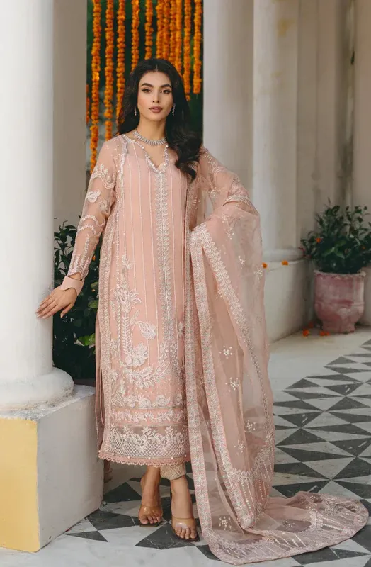 Gisele Din Shagna Da Peach Raw Silk – view 1 – Poshaq