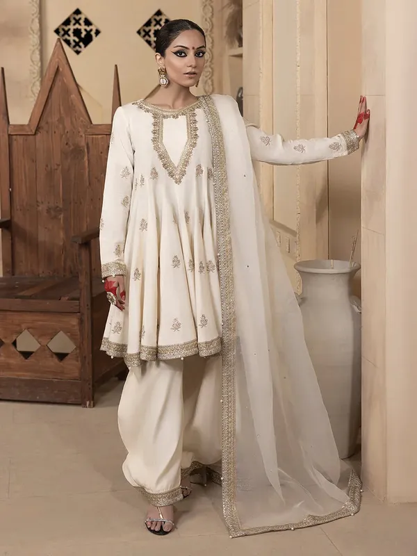 Hemstitch Raw Silk Edit 25 Ivory Raw Silk – view 1 – Poshaq