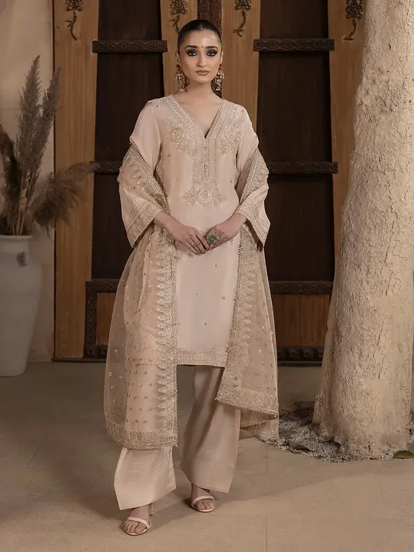 Hemstitch Raw Silk Edit 25 Oyster Pink Raw Silk – view 1 – Poshaq