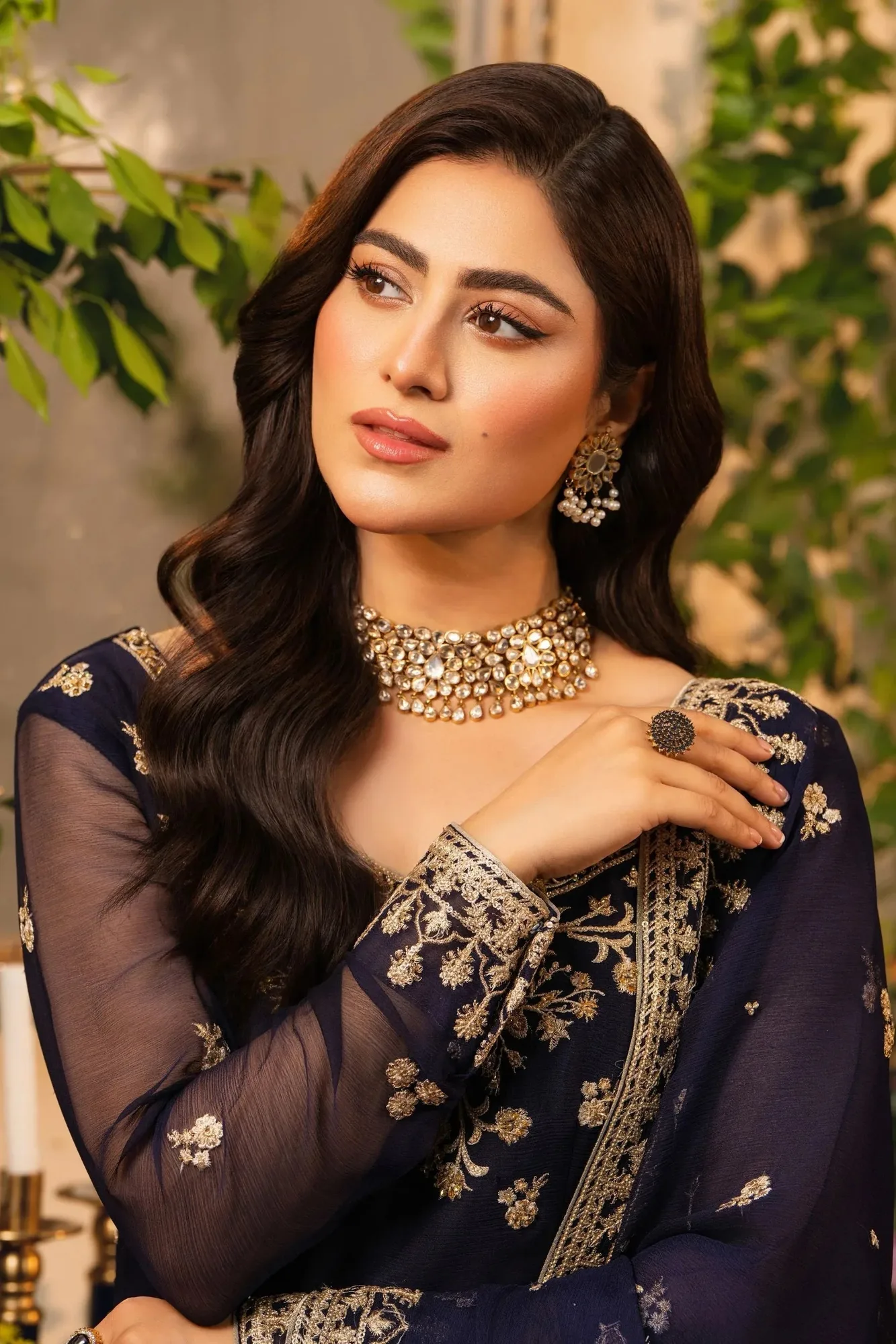 Hemstitch Festive Edition 24 Dark Blue Raw Silk – view 3 – Poshaq