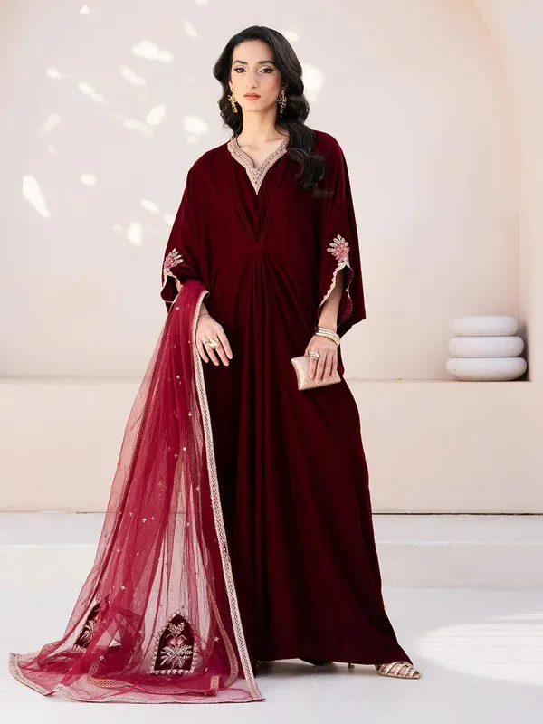 Izel Le Tresor Formals Blood Red Organza – view 1 – Poshaq
