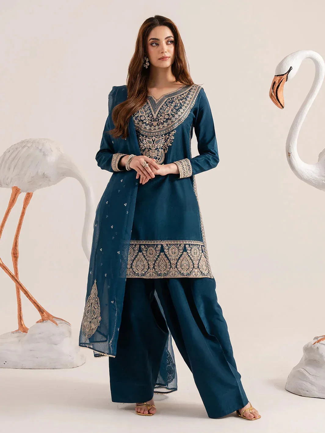 Izel The Silk Chapter Blue Raw Silk – view 1 – Poshaq