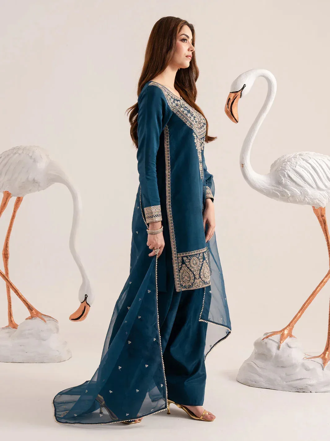 Izel The Silk Chapter Blue Raw Silk – view 2 – Poshaq
