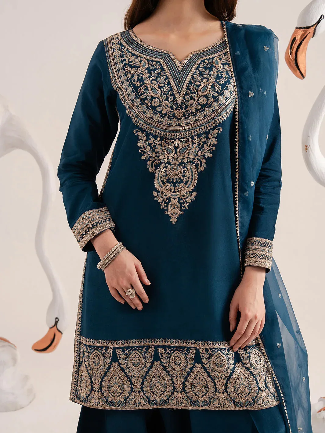 Izel The Silk Chapter Blue Raw Silk – view 3 – Poshaq