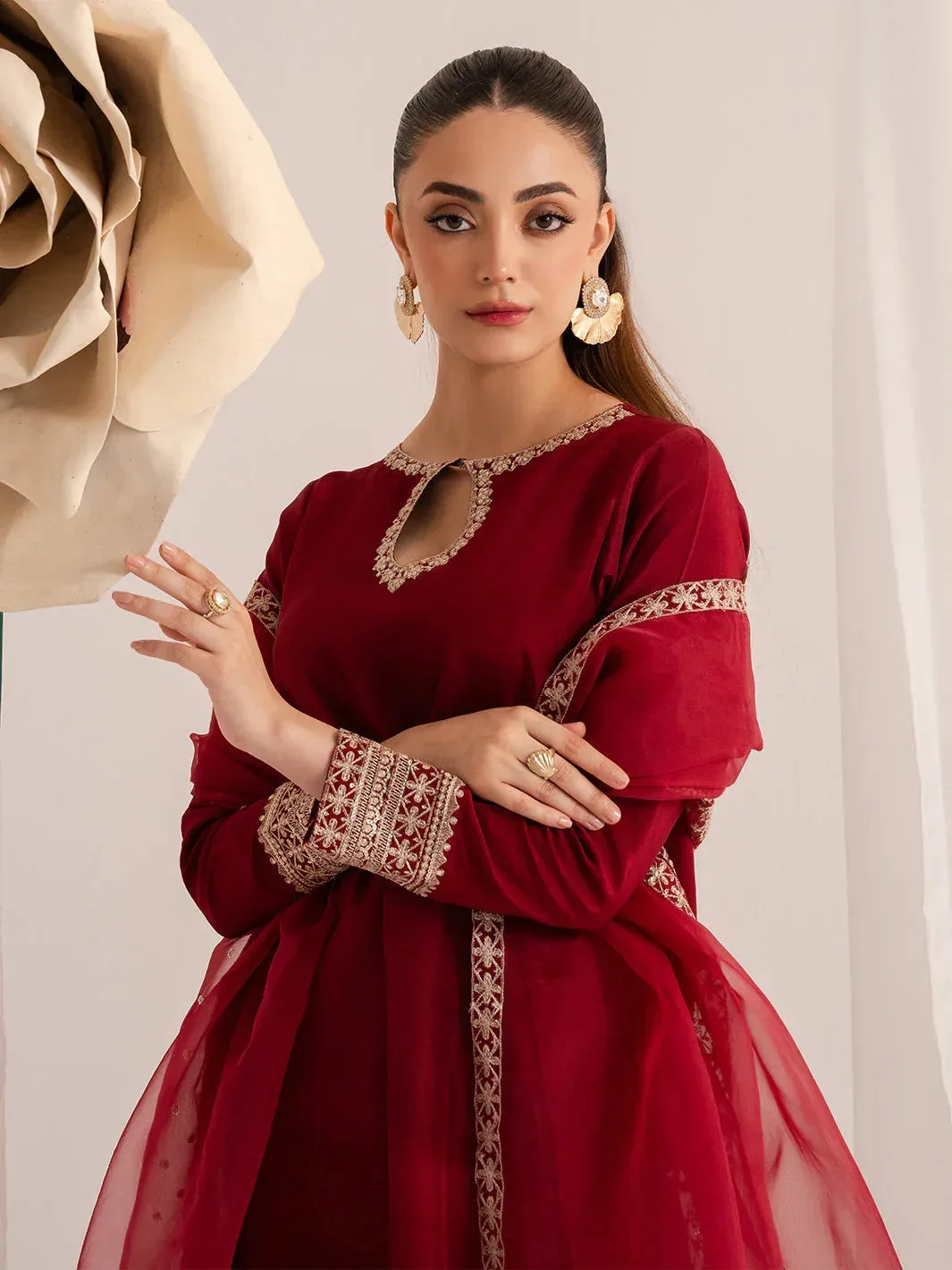 Izel The Silk Chapter Red Raw Silk – view 5 – Poshaq
