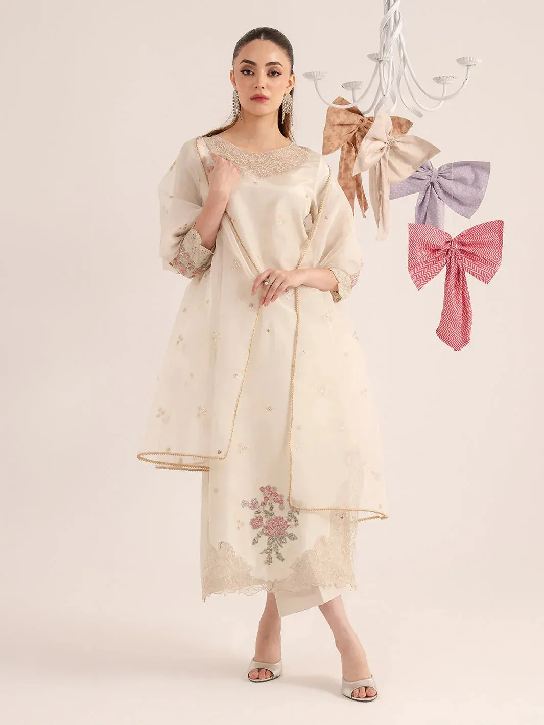 Izel The Silk Chapter Off White Raw Silk – view 1 – Poshaq