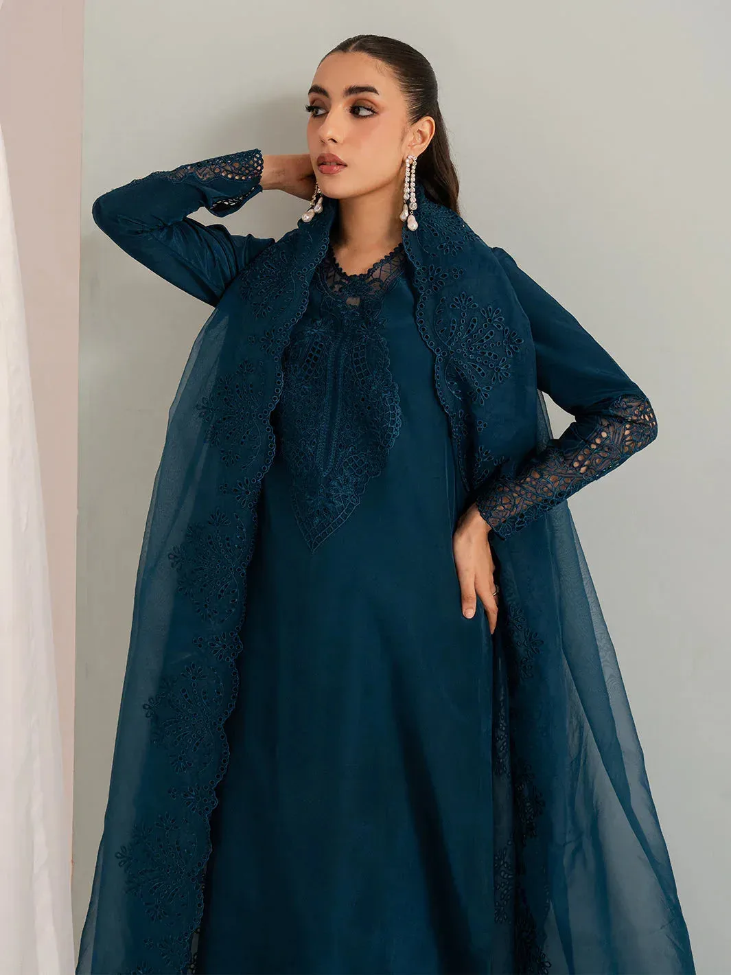 Izel The Silk Chapter Blue Raw Silk – view 2 – Poshaq
