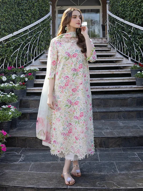 Izel Oh Spring Lawn 25 White Organza – view 1 – Poshaq