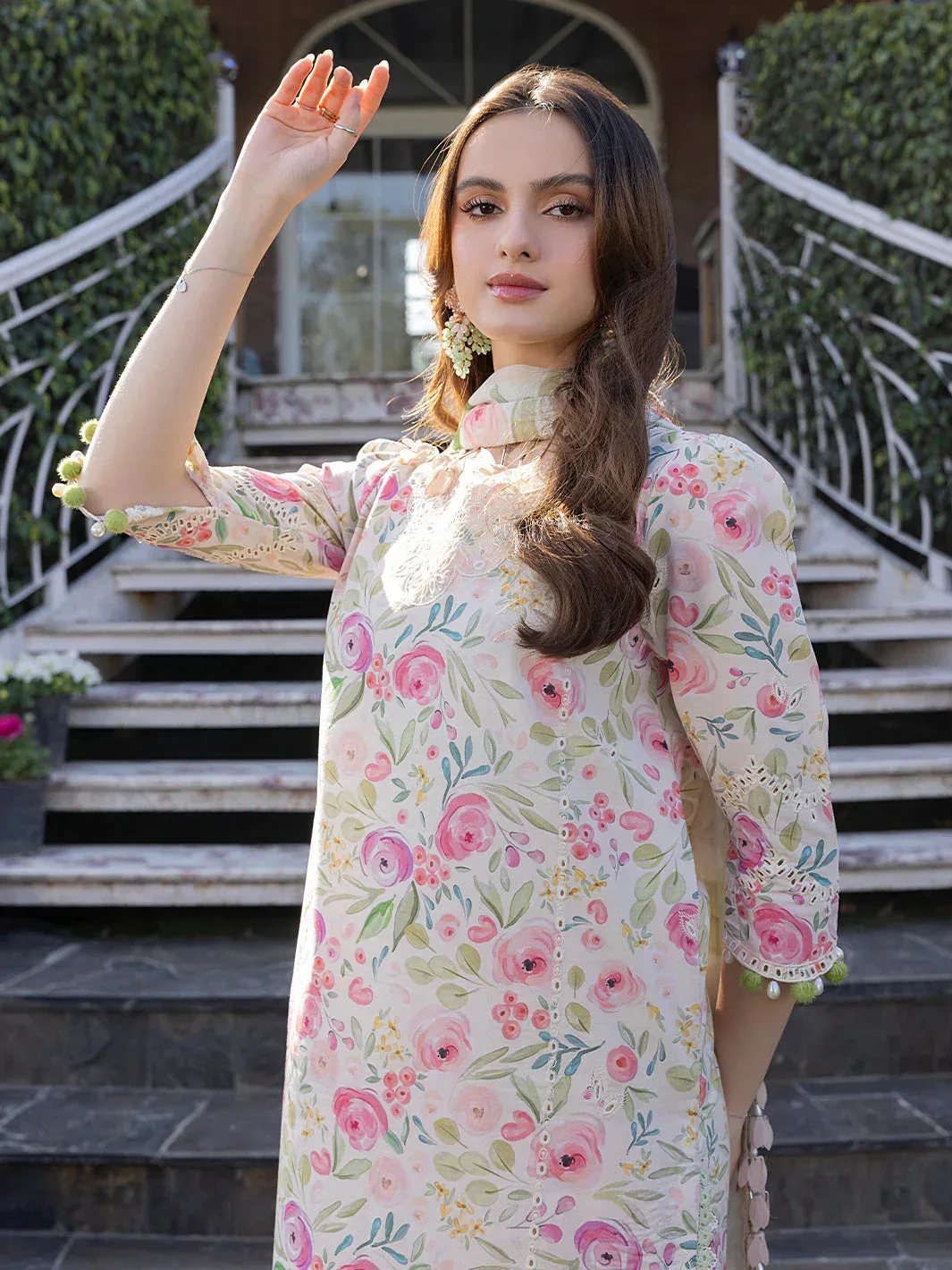 Izel Oh Spring Lawn 25 White Organza – view 5 – Poshaq