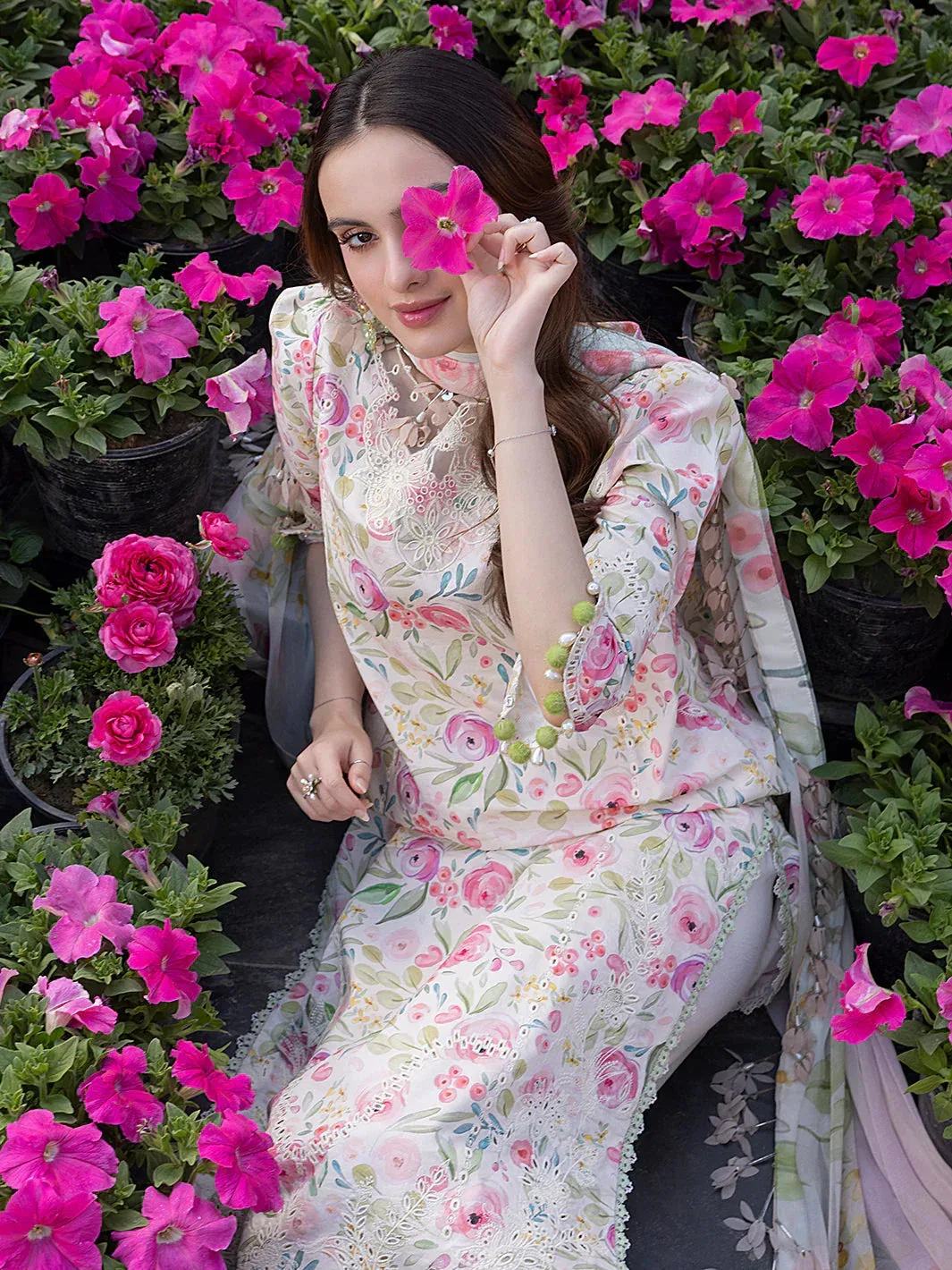 Izel Oh Spring Lawn 25 White Organza – view 6 – Poshaq