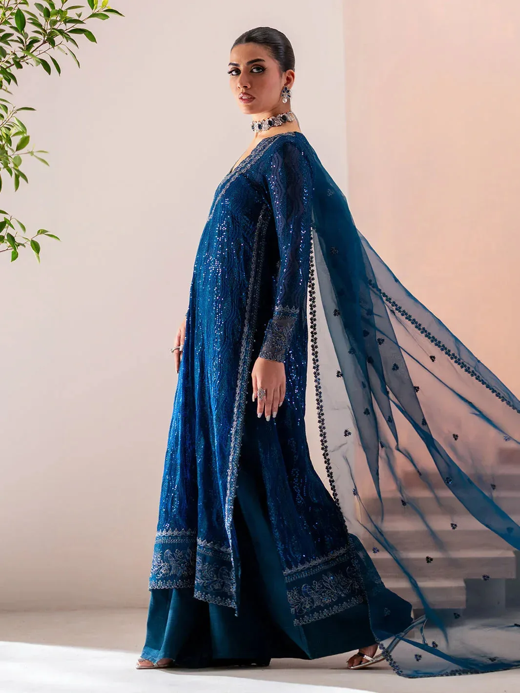 Izel Stardust Luxury Collection Blue Organza – view 7 – Poshaq