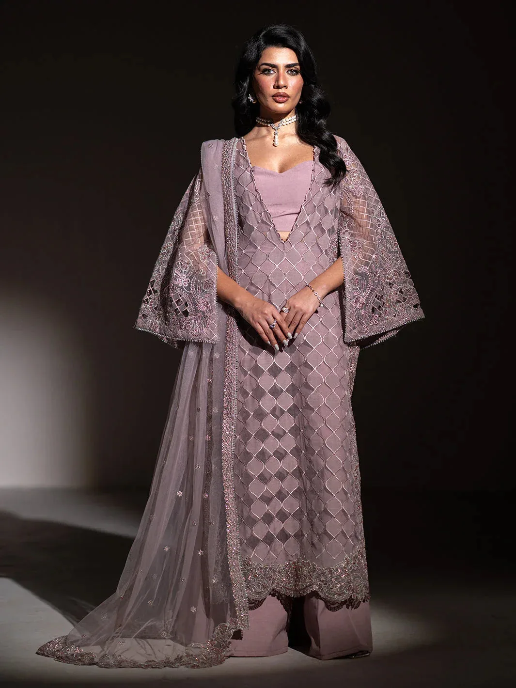 Izel Stardust Luxury Collection Lilac Raw Silk – view 1 – Poshaq