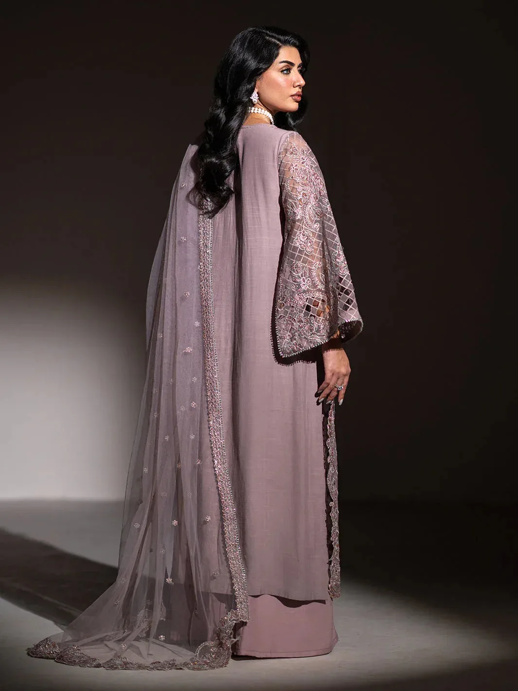Izel Stardust Luxury Collection Lilac Raw Silk – view 2 – Poshaq