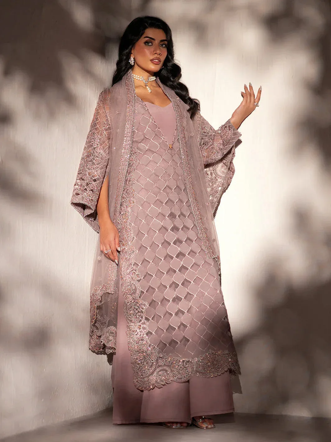 Izel Stardust Luxury Collection Lilac Raw Silk – view 5 – Poshaq