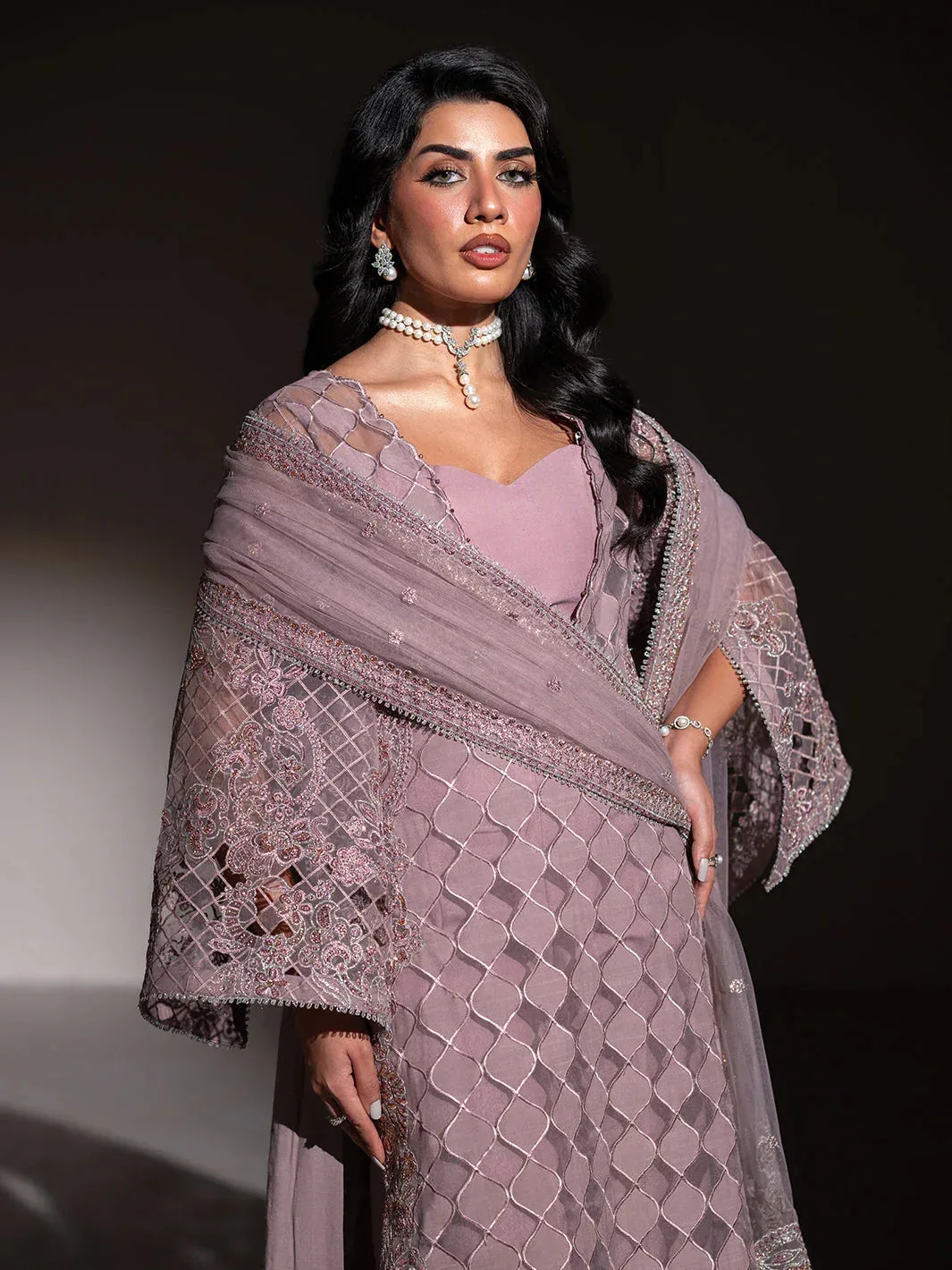Izel Stardust Luxury Collection Lilac Raw Silk – view 6 – Poshaq