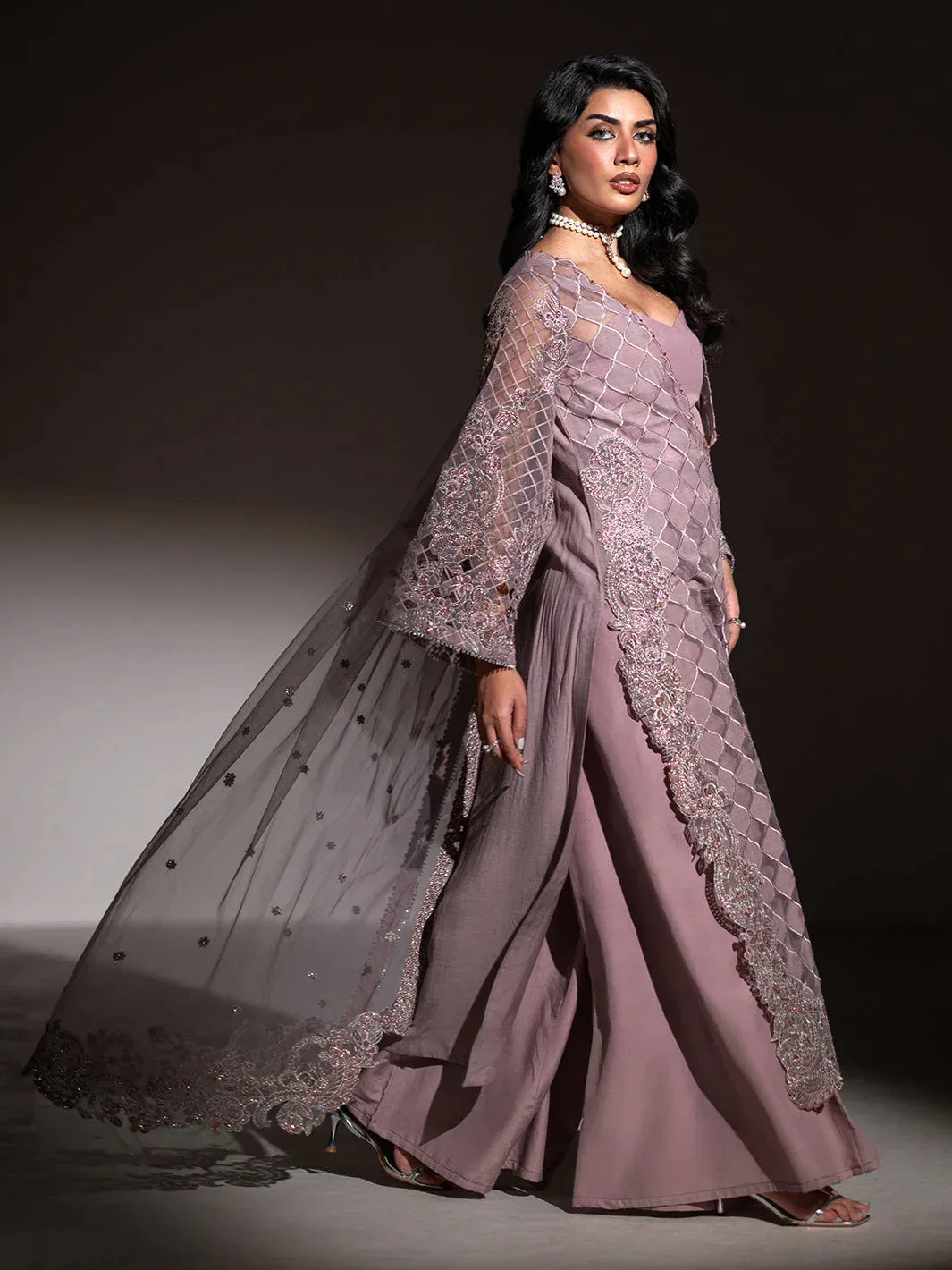 Izel Stardust Luxury Collection Lilac Raw Silk – view 7 – Poshaq