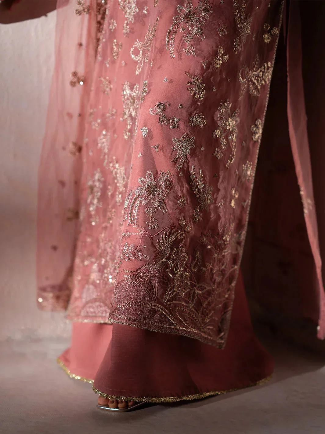 Izel Stardust Luxury Collection Soft Pink Raw Silk – view 6 – Poshaq