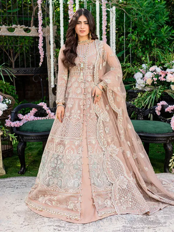 Izel Heeriye Festive Collection Pink Organza – view 1 – Poshaq