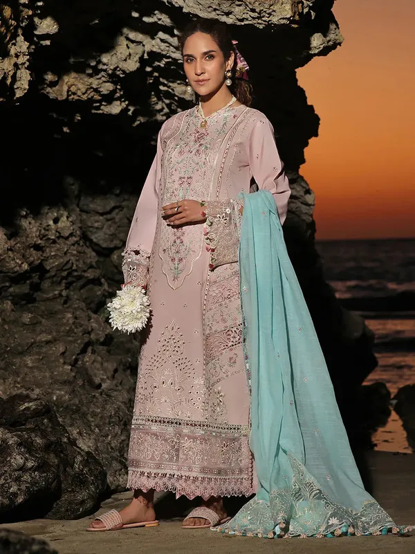 Izel Saahil Signature Lawn 24 Lilac Organza – view 1 – Poshaq